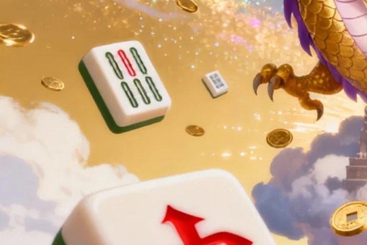 Mahjong tile puzzle scene